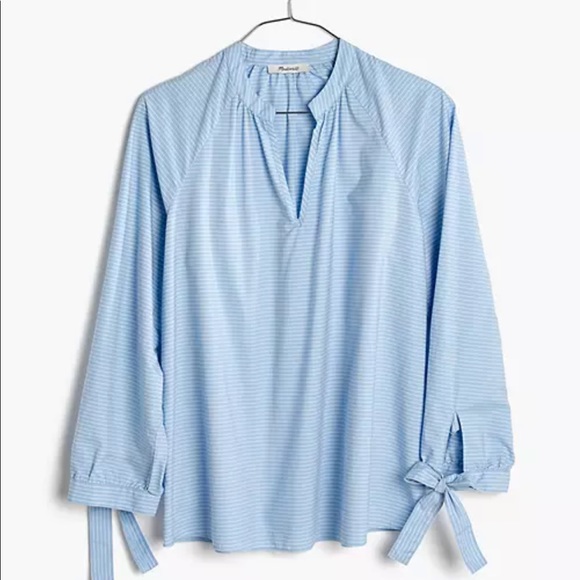 Madewell Striped Tie-Sleeve Popover Top - Picture 13 of 13